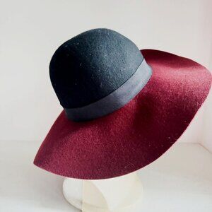 Genie by Eugenia Kim Two Tone Burgundy Black Wool Boho Hat